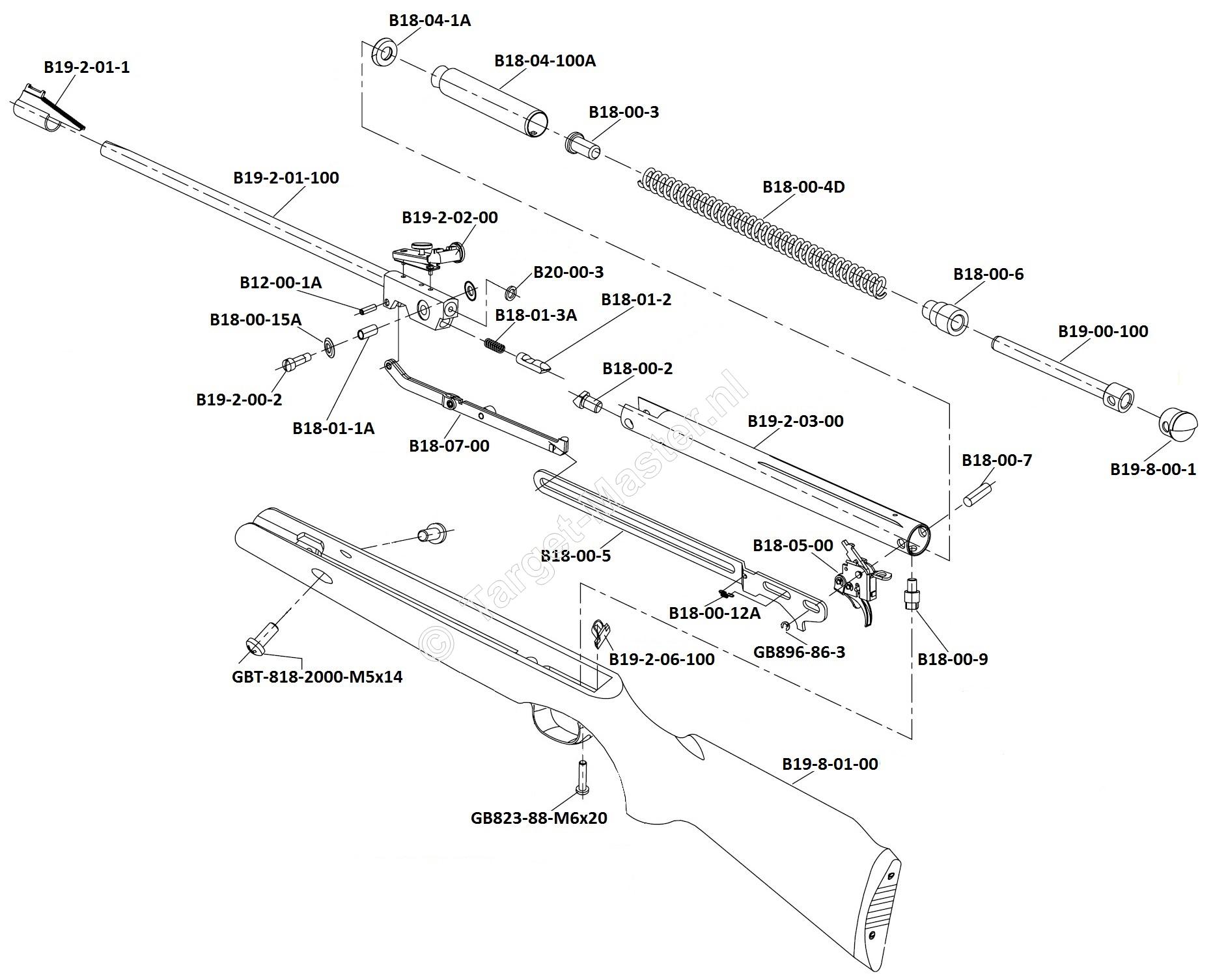 .CS1K77, Parts Drawing Crosman Phantom 1000 CS1K77